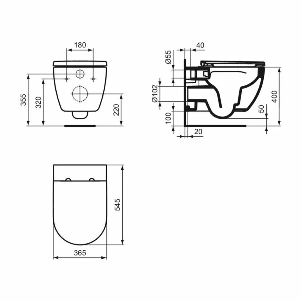 Комплект за окачване на тоалетна чиния Ideal Standard Ellisse без ринг с бял капак с плавно затваряне picture - 10