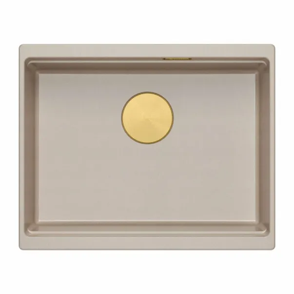 Композитна мивка за под плот Quadron Logan 100 бежово-златна 56x45 см picture - 2