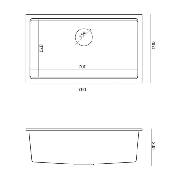 Композитна подплотова мивка Quadron Logan 110 бежово-мед 76x44 см picture - 3