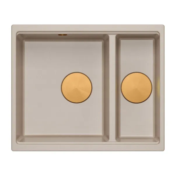 Композитна подплотова мивка Quadron Logan 150 бежово-мед 56x46 см picture - 2