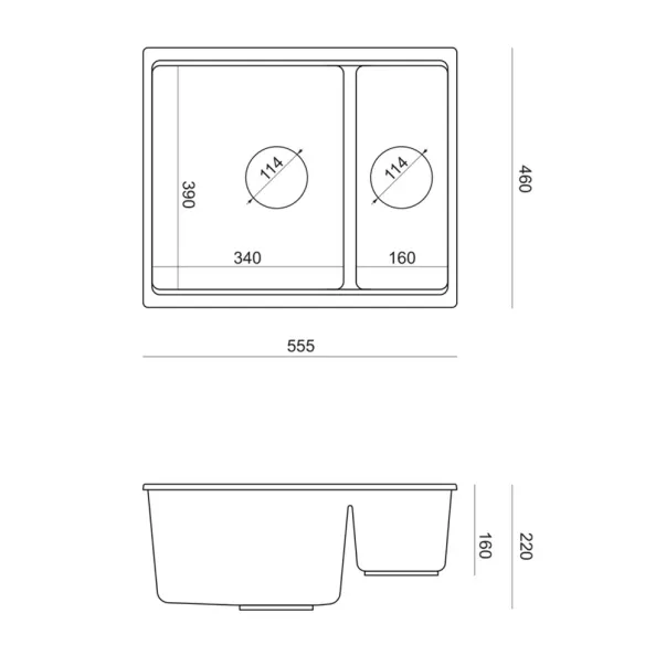 Композитна вградена мивка Quadron Logan 150 бежово-злато 56x46 см picture - 2
