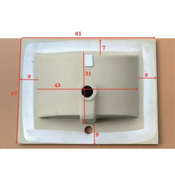 Мивка за мебели Inter Ceramic матово бежова 61 см picture - 3
