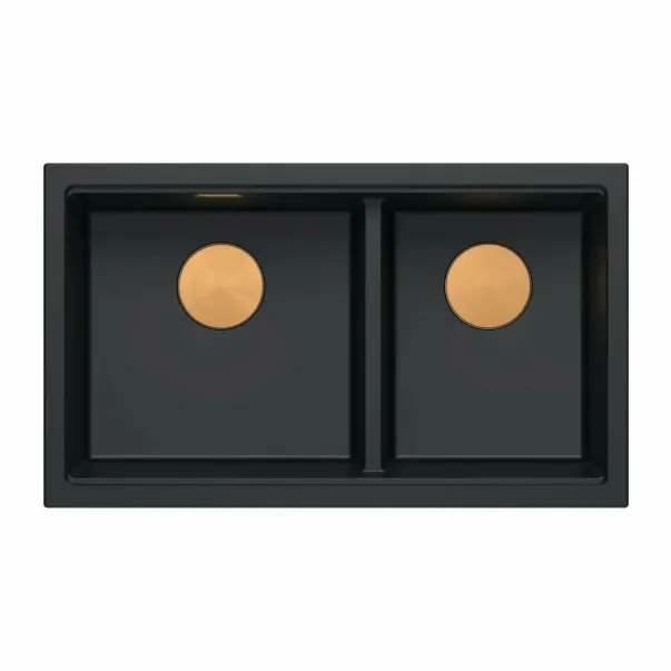 Мивка за под плот Quadron Logan 120 от композитен материал, въглеродно черно - медна, 76x45 см picture - 2