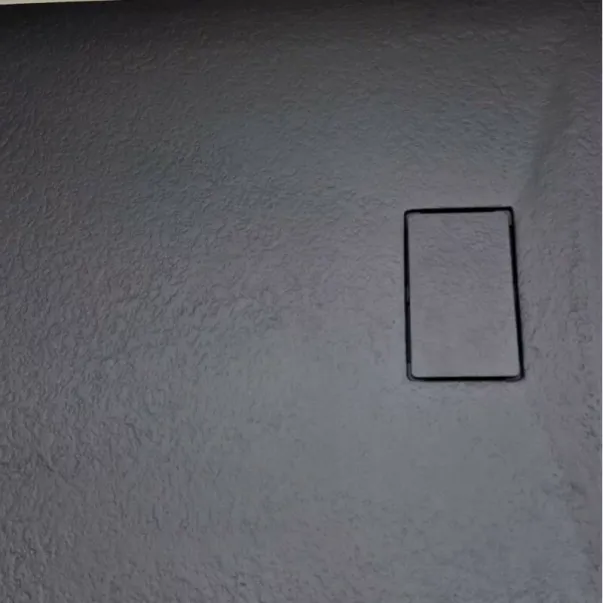 Правоъгълно композитно душ корито Inter Ceramic 100x80 см, матово каменно покритие - тъмносиво picture - 2
