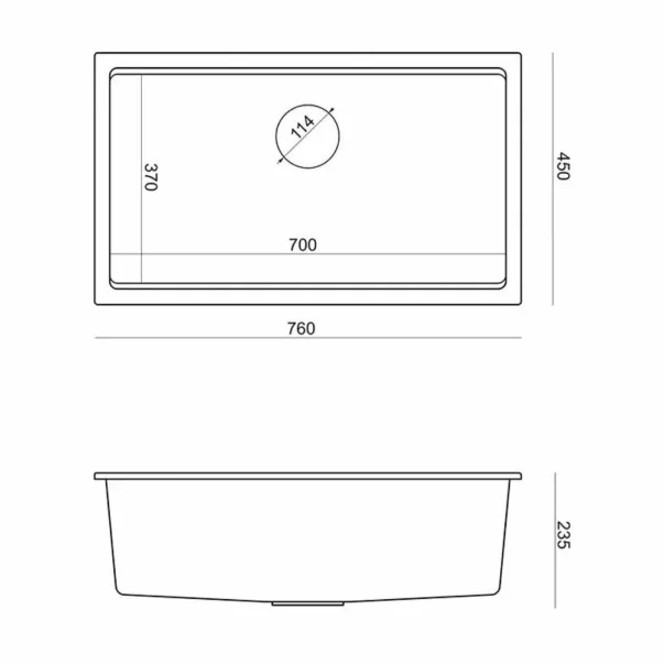 Quadron Logan 110 композитна мивка за под плот, черен диамант - злато 76x44 см picture - 3