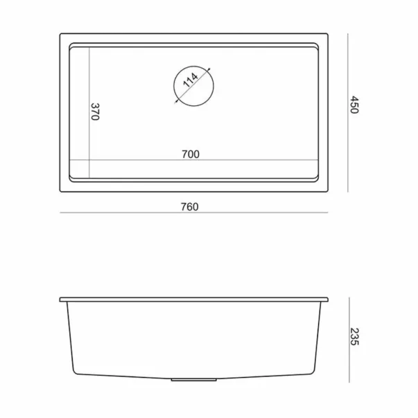 Quadron Logan 110 вградена композитна мивка черен диамант - мед 76x44 см picture - 3