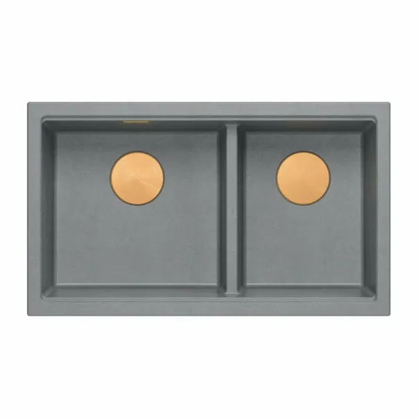 Quadron Logan 120 сива - медна вградена композитна мивка 76x45 см picture - 2