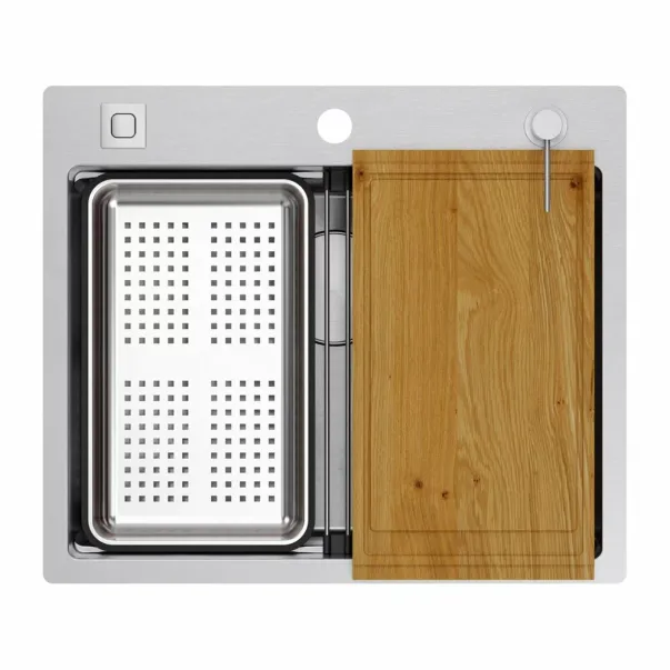 Quadron Unique Burt 100 вградена работна станция от неръждаема стомана, матирана, 58x49 см picture - 6