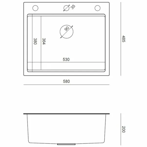 Quadron Unique Burt 100 вградена работна станция от неръждаема стомана, матирана, 58x49 см picture - 12