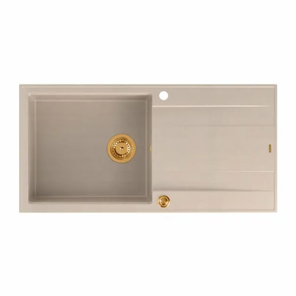 Quadron Unique Evan 146 XL вградена композитна мивка бежово-медна 100x50 см picture - 2