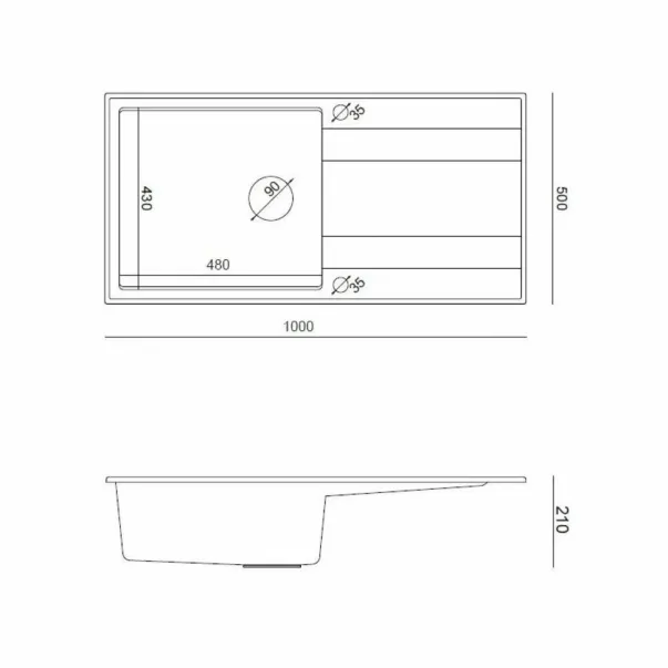 Quadron Unique Evan 146 XL вградена композитна мивка бежово-медна 100x50 см picture - 3