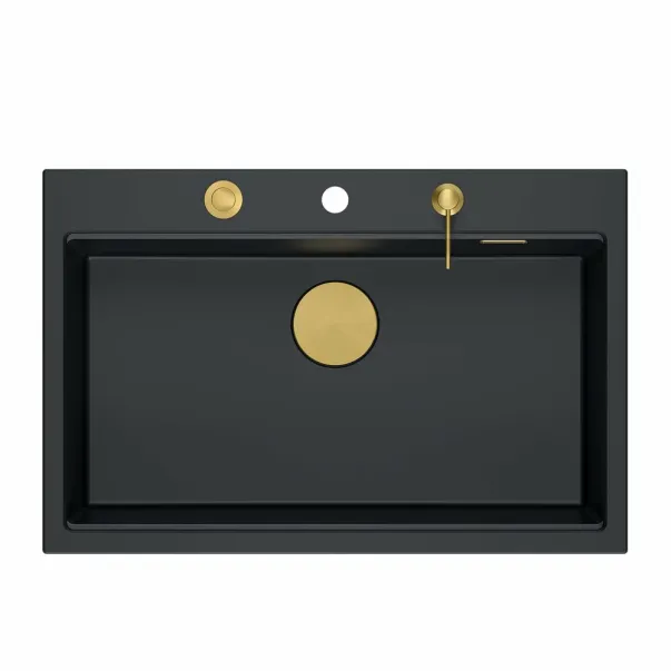 Quadron Unique Marc 110 вградена работна станция черен диамант - злато 1 леген 75x49 см picture - 4