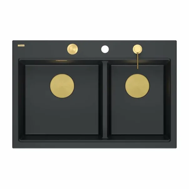 Quadron Unique Marc 120 вградена работна станция черно-златна 76x50 см picture - 4