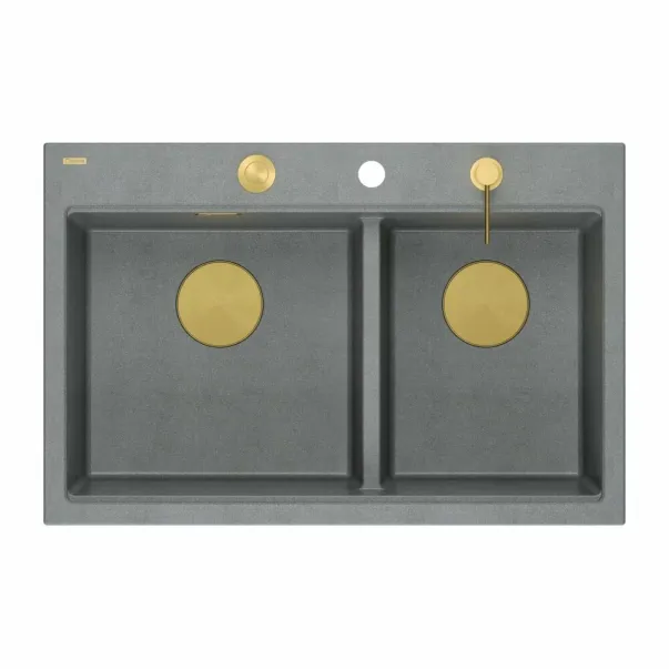 Quadron Unique Marc 120 вградена работна станция сиво-златна 76x50 см picture - 4