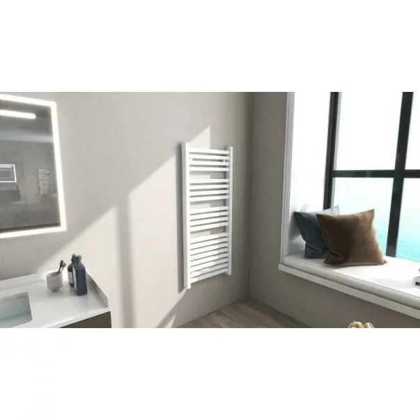 Радиатор за кърпи за баня Rune Lykke 1200x500 мм, лъскаво бял picture - 4