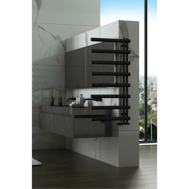 Радиатор за кърпи за баня Rune Miro 1200x600 мм матово черен picture - 2
