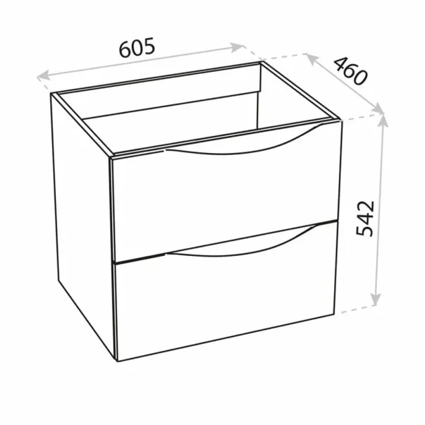 Rune Asger стенен шкаф за стена от MDF с 2 чекмеджета, 60 см, бял гланц picture - 3