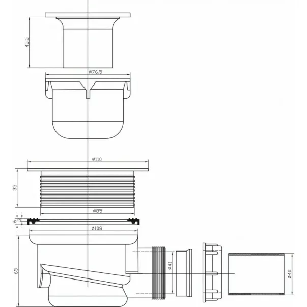 Сифон за душ Inter Ceramic, лъскаво бял picture - 3