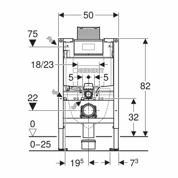 Скрита рамка Geberit Duofix 82 см с казанче Omega 12 см picture - 3