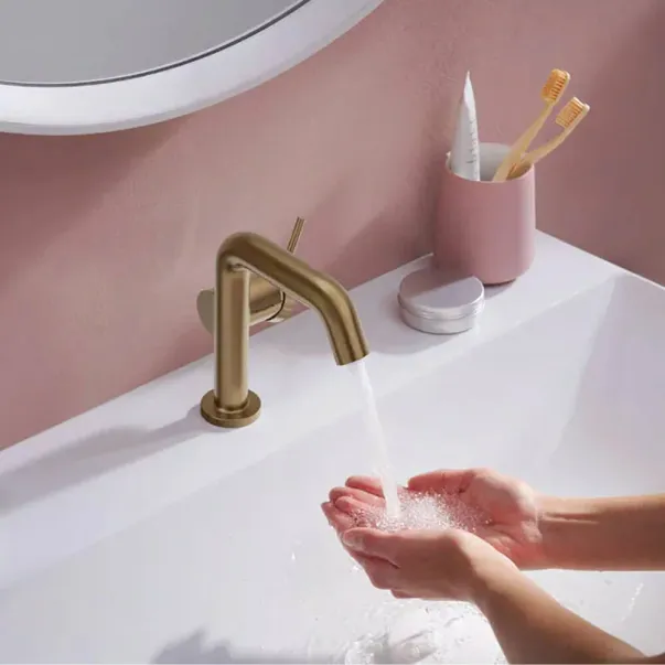Смесител за мивка Hansgrohe Tecturis S 110 Fine CoolStart EcoSmart+, четкан бронз picture - 2