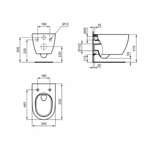 Тоалетна чиния Ideal Standard I.life O без ринг HydroTwist, бяла picture - 9