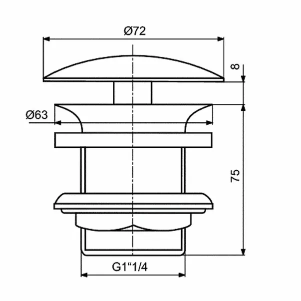 Вентил за мивка Ideal Standard без преливник, матово черен picture - 3
