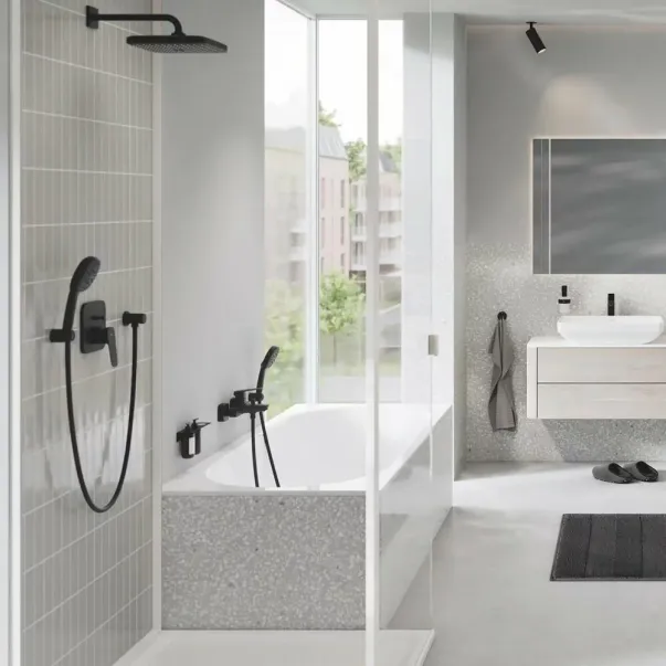 Вграден смесител за вана/душ Grohe Cubeo, матово черен, без тяло за вграждане picture - 2
