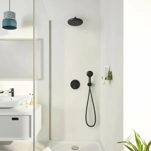 Вградена душ система Grohe Precision с кръгла душ глава Vitalio Start 250, матово черно picture - 2