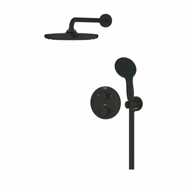 Вградена душ система Grohe Precision с кръгла душ глава Vitalio Start 250, матово черно picture - 3