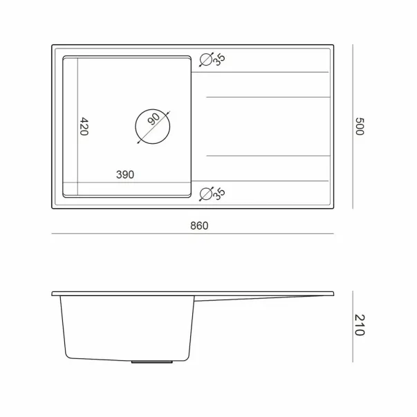 Вградена композитна мивка Quadron Unique Evan 111 бежово-златна 86x50 см picture - 3