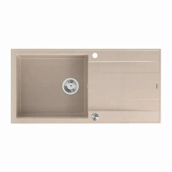 Вградена композитна мивка Quadron Unique Evan 146 XL бежова - неръждаема стомана 100x50 см picture - 2