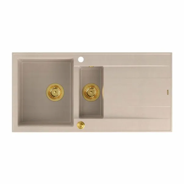 Вградена композитна мивка Quadron Unique Evan 156 бежово-златна 100x50 см picture - 2