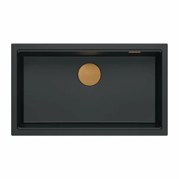 Вградена мивка Quadron Logan 110, черна, от меден композит, 76x44 см picture - 2