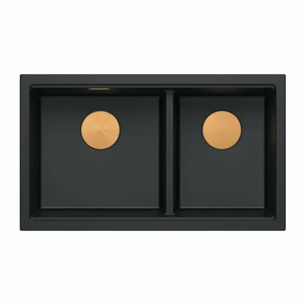 Вградена мивка Quadron Logan 120, черна, от меден композит, 76x45 см picture - 2