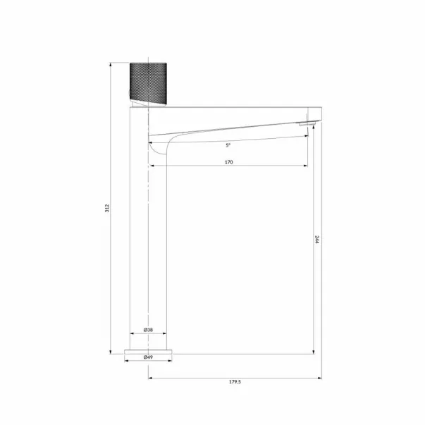 Висок смесител за мивка Omnires Contour, матирана мед picture - 3