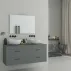 Drop Lines Athena Комплект стенен шкаф с 4 чекмеджета и антрацитен плот 120 см picture - 1