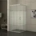 Душ кабина Inter Ceramic квадратна с плъзгащи се врати 90x90 см хром - прозрачна с бели линии picture - 1