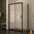 Inter Ceramic правоъгълна душ кабина с плъзгаща се врата 100x80 см матово черно - прозрачно picture - 1