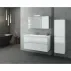 Комплект от бели стенен шкафове и бяла мивка Drop Luxus 100 см picture - 1