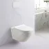Комплект тоалетна чиния Inter Ceramic Rimless с тънък бял мраморен капак и гланцово покритие picture - 1