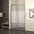 Плъзгаща се врата за ниша Inter Ceramic 100 см прозрачно стъкло с бели линии 5 мм гланциран хромиран профил picture - 1