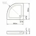 Полукръгло душ корито Inter Ceramic 80x80 см, бяло покритие picture - 2