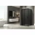 Правоъгълна душ кабина Inter Ceramic с плъзгаща се врата 90x90 см матово черно - опушено picture - 1