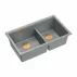 Quadron Logan 120 сива - медна вградена композитна мивка 76x45 см picture - 1