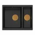 Quadron Logan 150 вградена мивка от композит, черна - медна, 56x46 см picture - 2