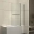Въртящ се параван за вана Inter Ceramic 100x140 см, стъкло 5 мм, гланцово-прозрачен хромиран профил, десен picture - 1