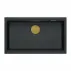 Вградена композитна мивка Quadron Logan 110, въглеродно черно - златно, 76x44 см picture - 2