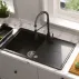 Вградена мивка Quadron Pop Tony 111 с черни точки, композитна, 78x45 см picture - 2