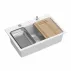 Вградена работна станция Quadron Unique Marc 110 бяла - неръждаема стомана 1 вана 75x49 см picture - 3