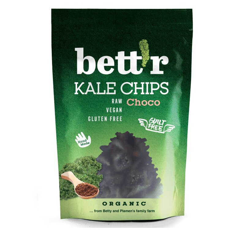 Chips din kale cu ciocolata raw bio 30g Bettr